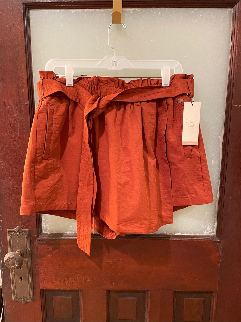 Calia Burnt Orange Paperbag Shorts